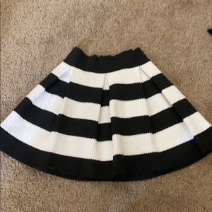 Black and white strip circle skirt